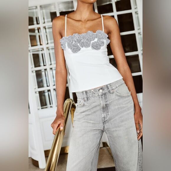 ZARA FLORAL JEWEL CAMISOLE - Picture 4 of 8